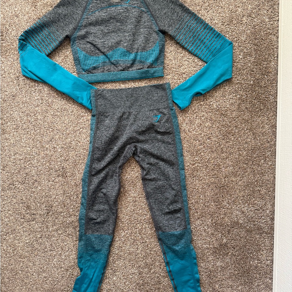 Gymshark Blue and Gray Leggings